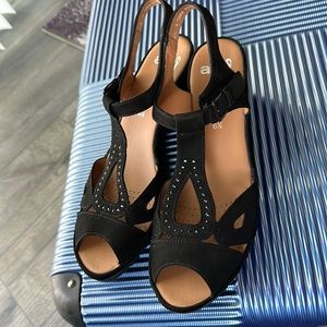 ara | Black Charlotte Leather Sandal - Women size 6.5 UK, 9 US (Never Worn)